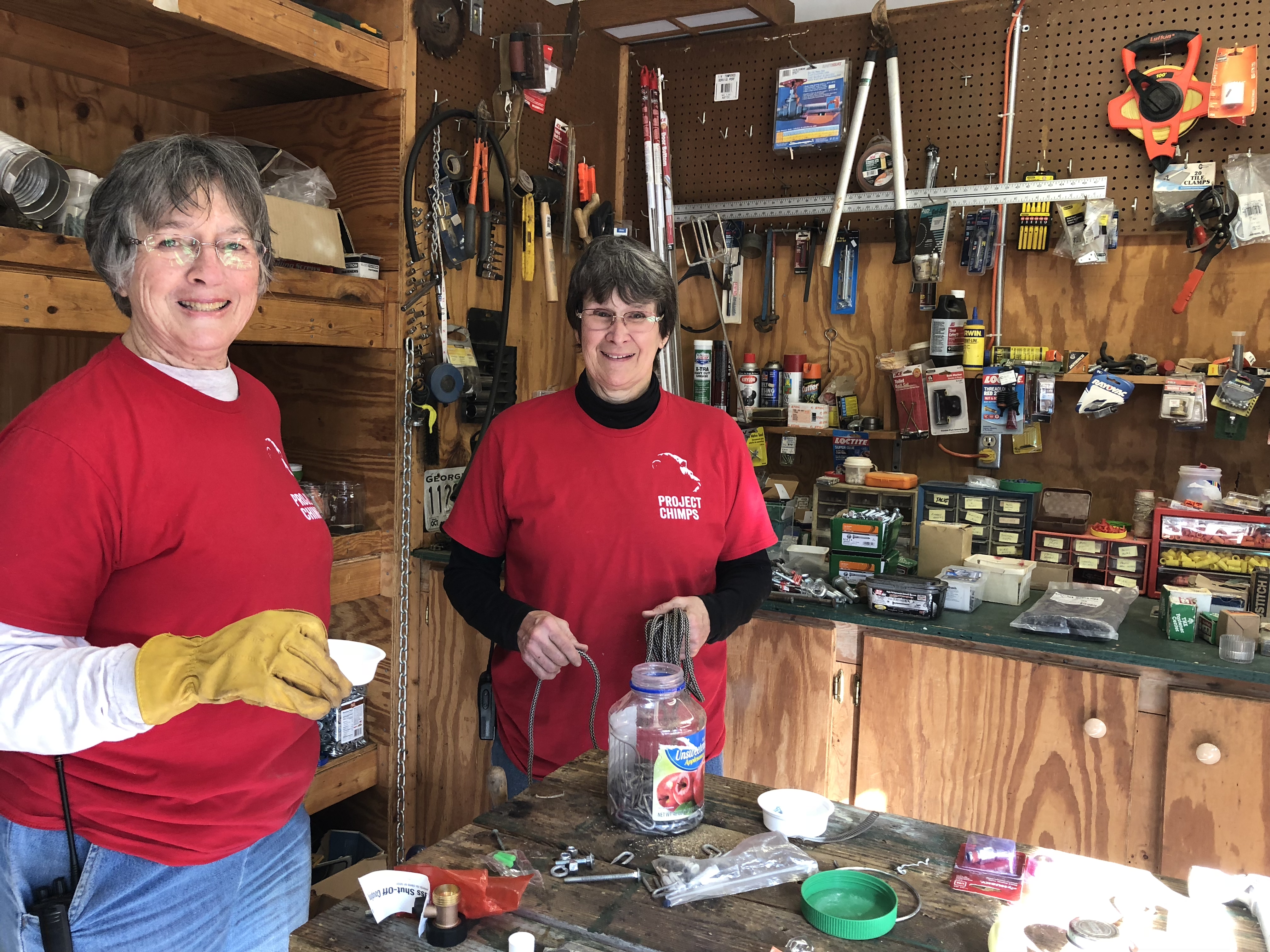 Beverly Mosely and Alice Bergman Organize the Shop