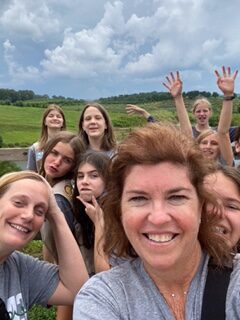 Girl scouts touring Project Chimps