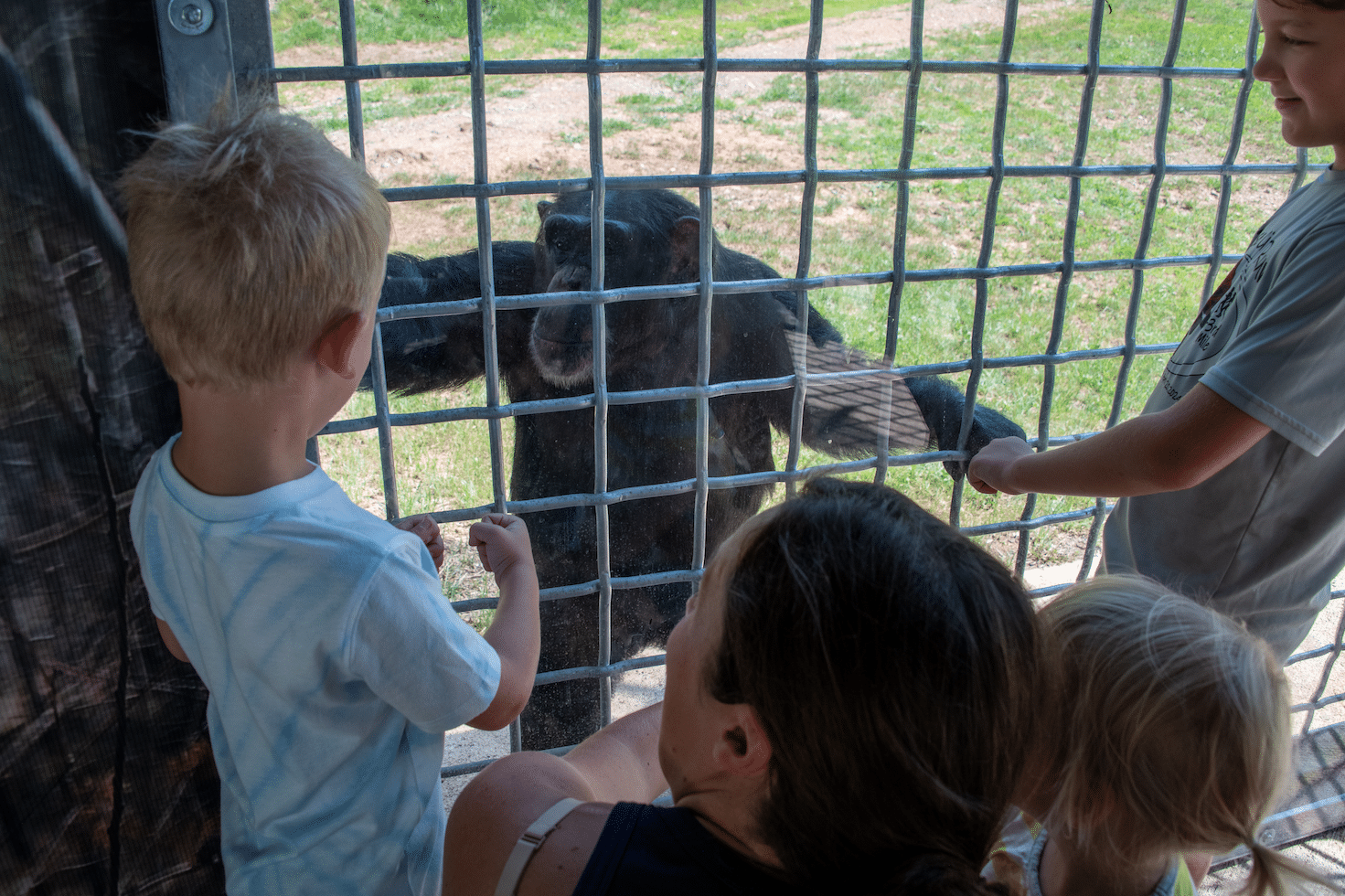 Charisse greeting kids at The Nest.