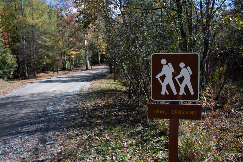 Project Chimps trail crossing sign